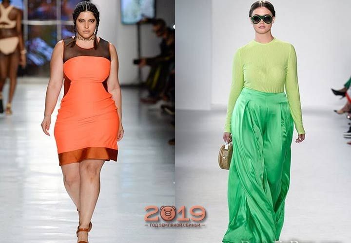 Яскраві кольори в моді для повних 2018-2019