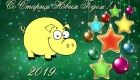 Весела свинка на Старий Новий Рік 2019