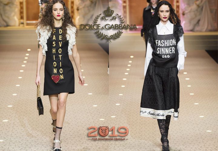 Чорні сарафани Dolce & Gabbana зима 2018-2019