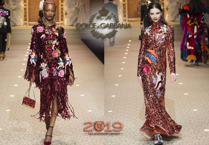 Блискучі плаття Dolce & Gabbana зима 2018-2019