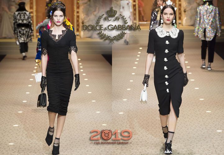 Чорна сукня Дольче і Габбана зима 2018-2019