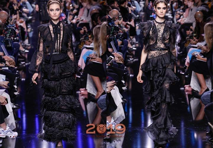 Чорна сукня Elie Saab зима 2018-2019