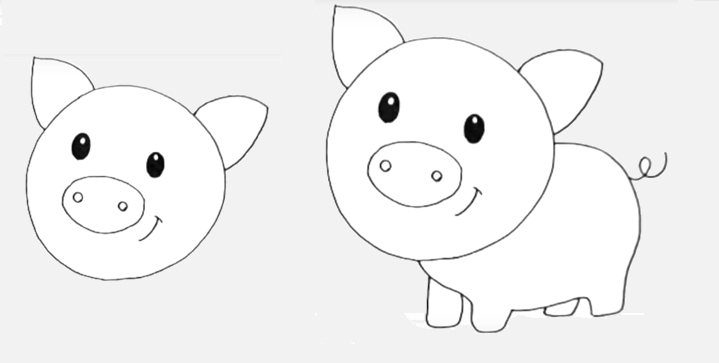 Малюнок свинки для дітей