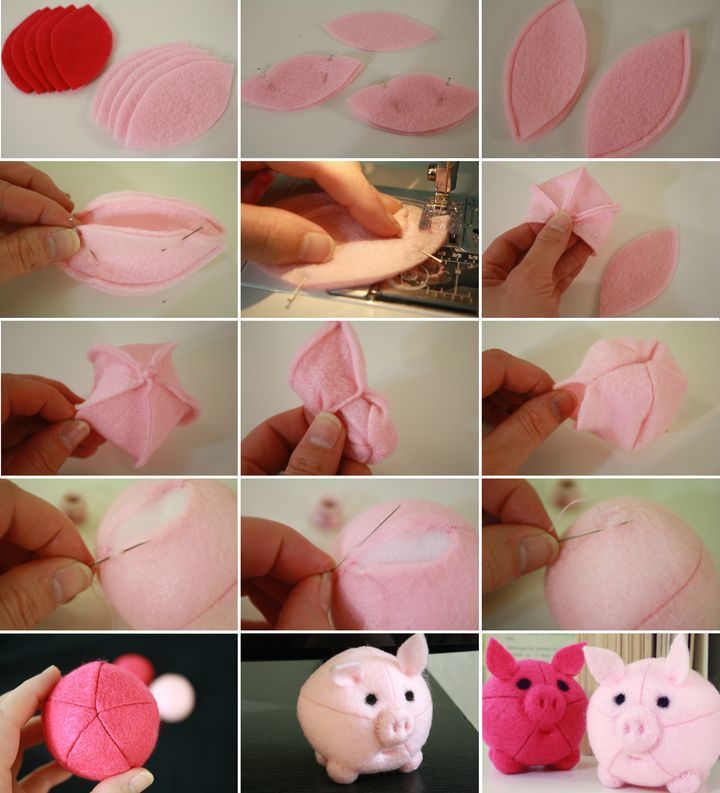 Новорічна куля у вигляді свинки своїми руками