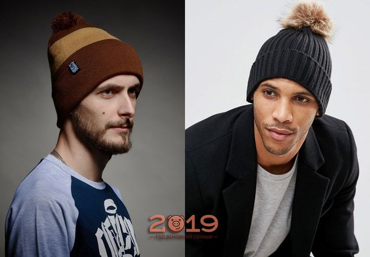 Чоловіча шапка з помпоном мода 2019 року