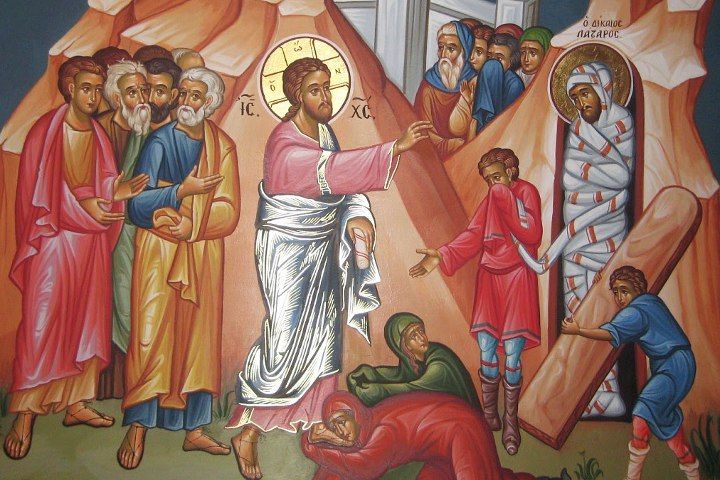 ікона з воскресінням Лазаря