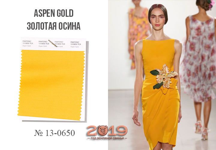 Aspen Gold колір палітри Пантон на 2019 рік