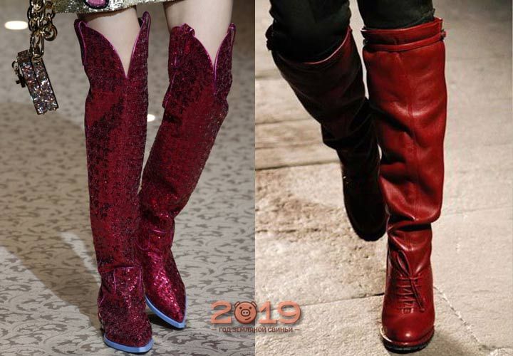 Червоні чоботи - мода осінь-зима 2018-2019