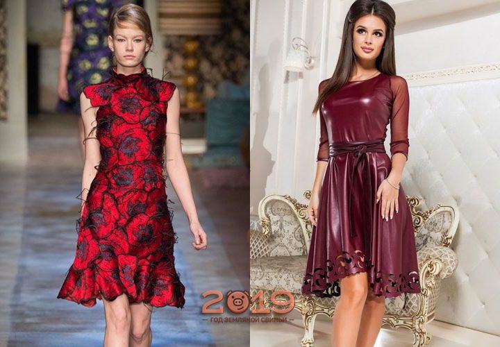 Новорічне плаття в червоних тонах на 2019 рік