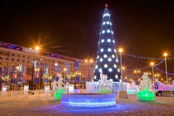 Новий рік на головній площі Челябінська