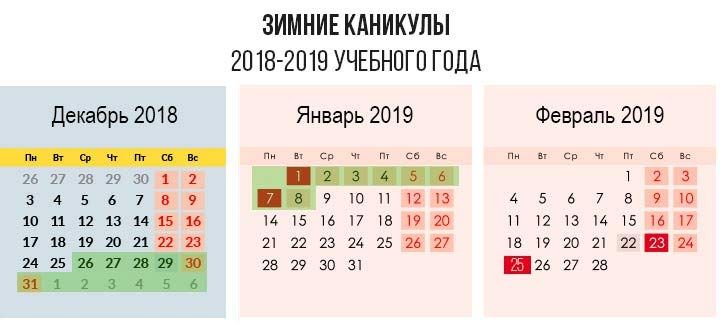 Зимові канікули 2018-2019 навчального року