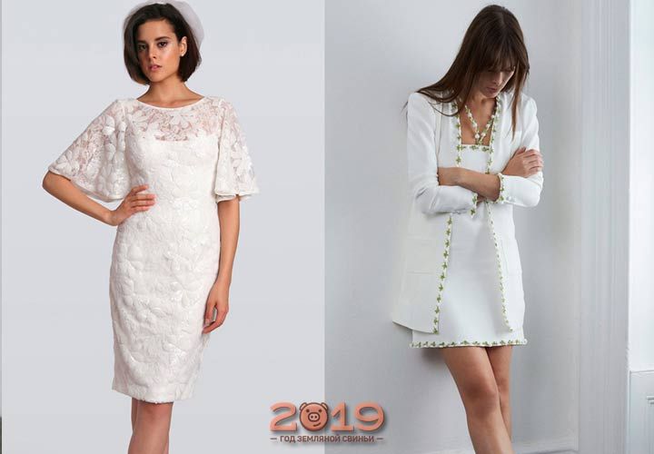 Класичне коротке плаття нареченої 2018-2019 роки