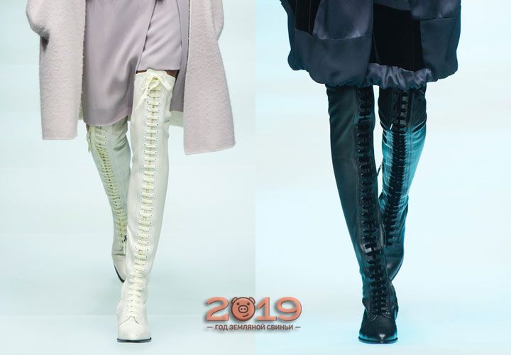Високі чоботи зі шнурівкою Армані осінь-зима 2018-2019