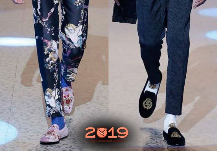 Чоловічі туфлі з вишивкою зима 2018-2019