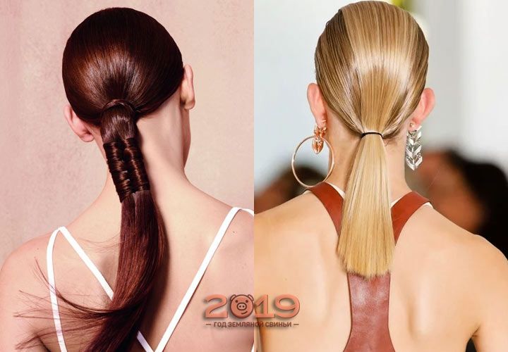 Хвіст на гладке волосся мода 2019 року