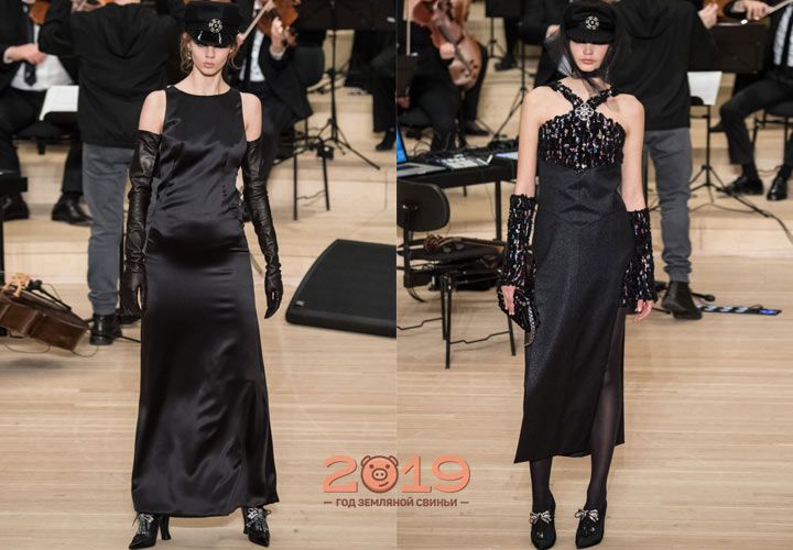 Довге чорне плаття Шанель 2019