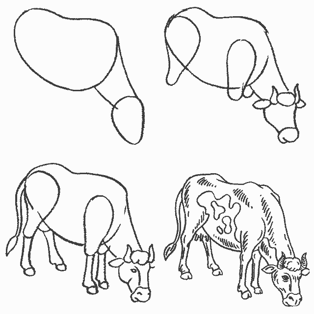 як намалювати корову