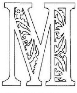 Шаблон букви м для напису