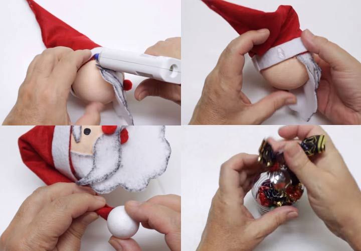 Як зробити Діда Мороза з цукерками всередині своїми руками