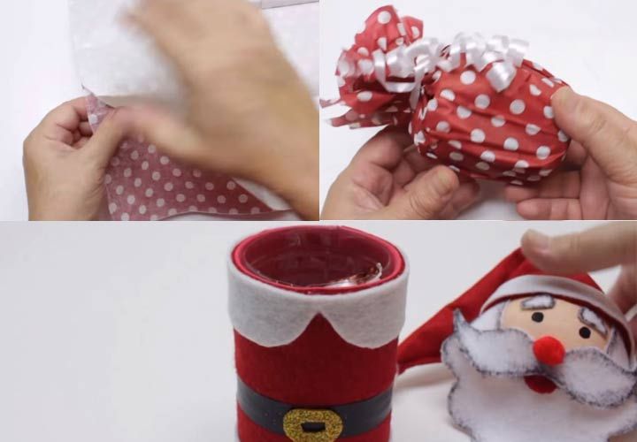 Як зробити Діда Мороза з цукерками всередині своїми руками покрокова інструкція