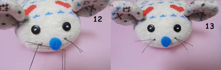 Мишка з носка покрокова інструкція крок 12 і 13
