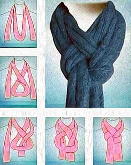 схема зав'язування шарфа