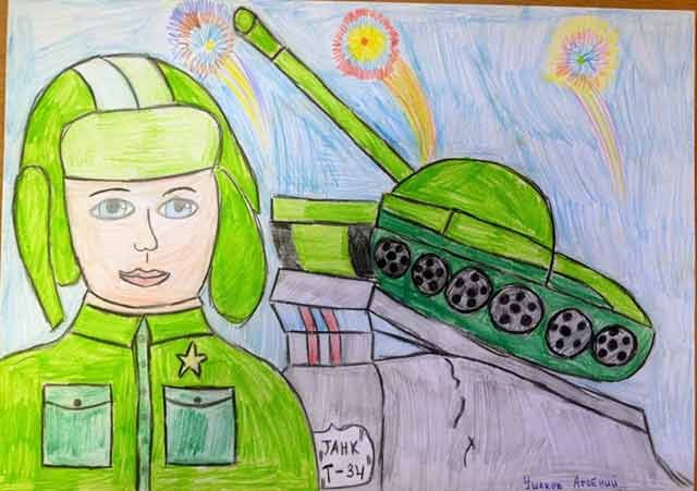малюнок на 23 лютого танкіст