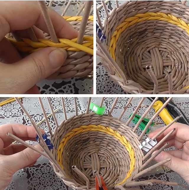 процес плетіння кошики