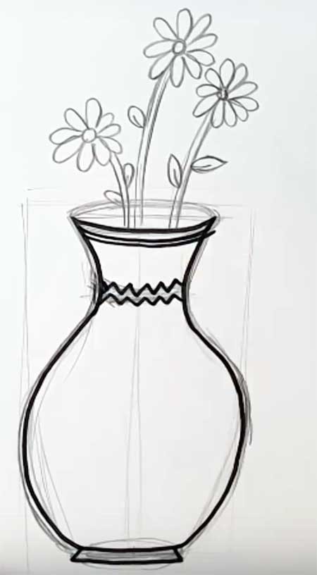 малюємо вазу олівцем