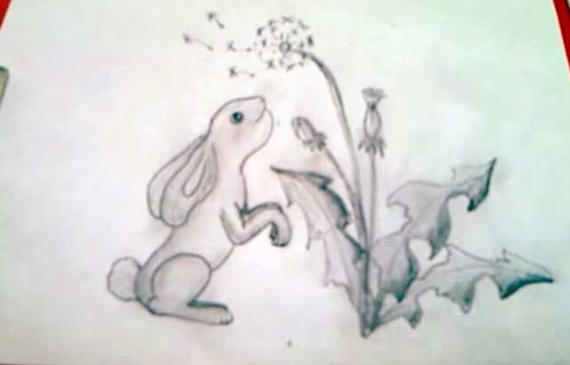 малюнок зайчика
