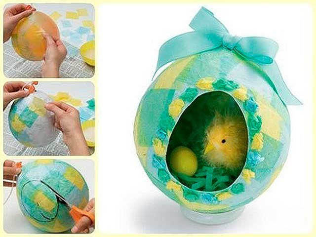 виріб на Великдень у вигляді пташеня в яйці