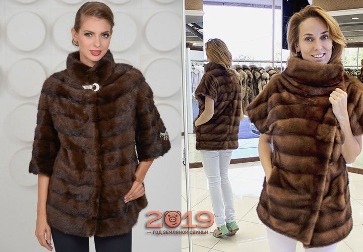 Норкова шуба з коротким рукавом зима 2018-2019