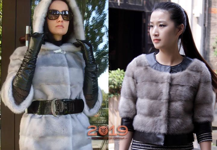Шуба з блакитної норки зима 2018-2019