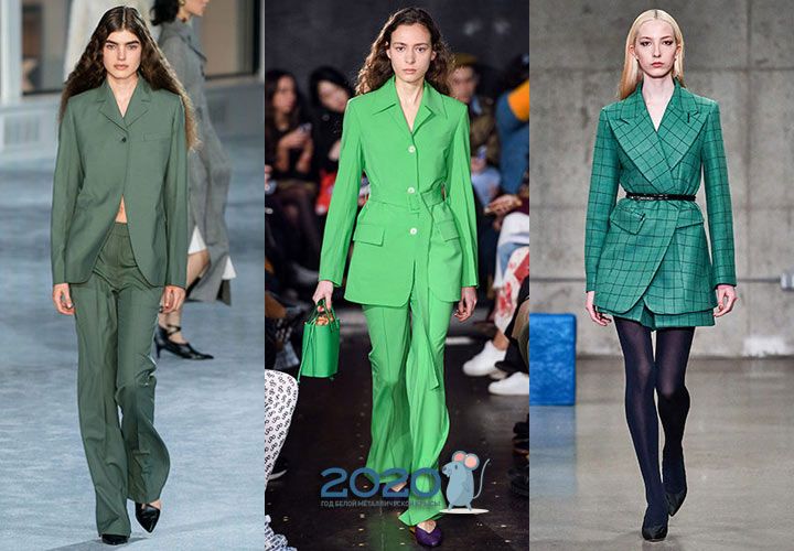 Модні жакети в зеленому кольорі зима 2019-2020